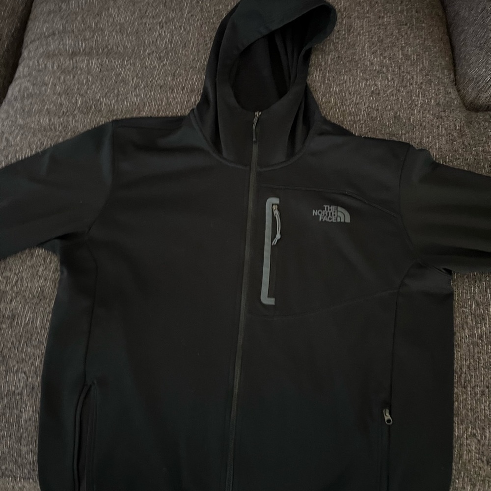 Mens Large north face zip up left pocket ripped off